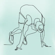 Bežec na štarte jedným ťahom