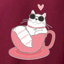 Hustá mačka v hrnčeku