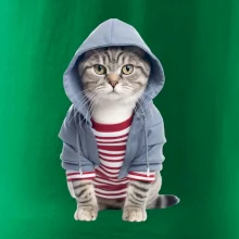 Mačka v pruhovanom triku