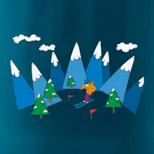 Lyžiar a farebné hory