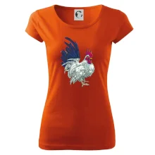 Kohút kreslený biely