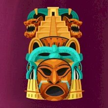 Mayová maska s pyramídou