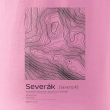 Severák - vrstevnice v obdĺžniku