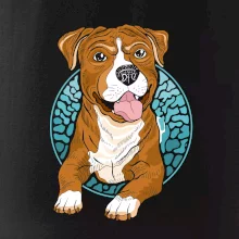 Americký staford kreslený v koliesku (Pecka design)