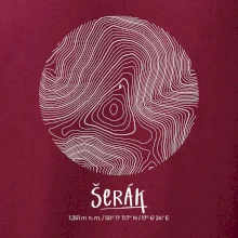 Šerák - vrstevnice v kruhu