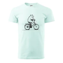 Tučná mačka na bicykli