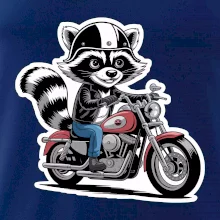 Mýval na motorke kreslený