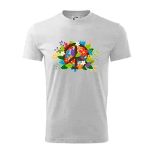 Peace symbol prerastený kvetinami