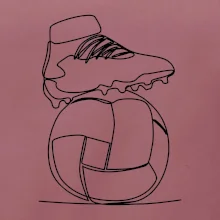 Futbalová lopta kopačka jedným ťahom Futbalová lopta kopačka jedným ťahom