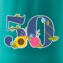 Kvetinové číslo kreslené - 50 Kvetinové číslo kreslené - 50