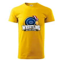 Zápasnická žíněnka se zlatou medailí eat sleep wrestling  repeat