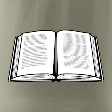 Kniha čiernobiela otvorená s textom