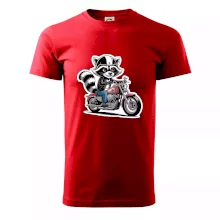 Mýval na motorke kreslený