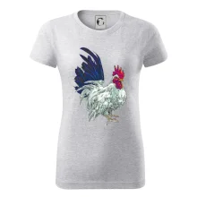 Kohút kreslený biely