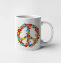 Peace symbol červené kvety