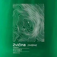 Zvičina - vrstevnice v obdĺžniku