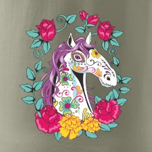 Kôň farebný s kvetinami