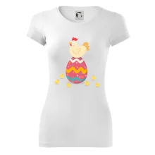 Sliepka sediaca na veľkonočnom vajci