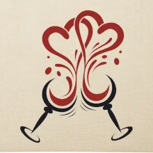 Víno je láska okrúhle poháre