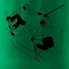 Lyžovanie - kreslené obrázok