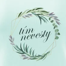 Tím nevesty kvetinový kruh zelený