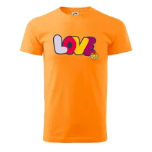 Love nápis s kvetinou