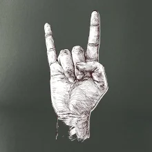 Rocková ruka kreslená Rocková ruka kreslená