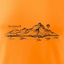 Nový Zéland nápis a hory Aoraki - Mount Cook