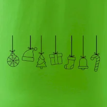 Rodinné vianočné tričká - Vianočné ozdoby na povrázku