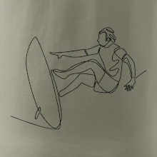 Surfer na vlne jedným ťahom