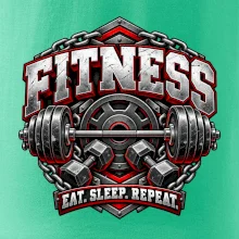 Fitness činka a závažia eat sleep repeat