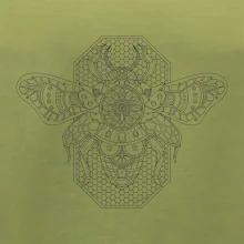 Steampunk včela čiernobiela