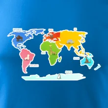 Svetové kontinenty s názvami a zvieratkami