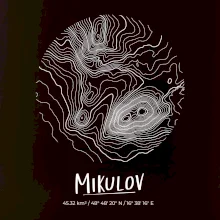 Mikulov - vrstevnice v kruhu