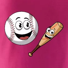 Parové tričko - baseballová raketa a loptička