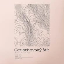 Gerlachovský štít - vrstevnice v obdĺžniku