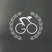 Logo cyklistu a reťaz