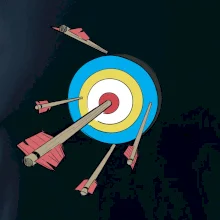 Šípy vo farebnom terči Šípy vo farebnom terči