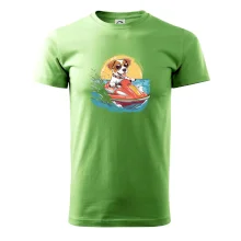 Jack russell teriér na vodnom skútri