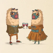 Alpaky s vínom pár