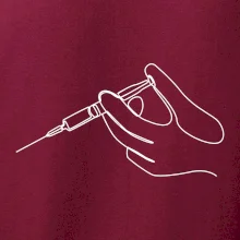 Ruka a injekcia jedným ťahom