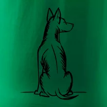 Pes kreslený zozadu