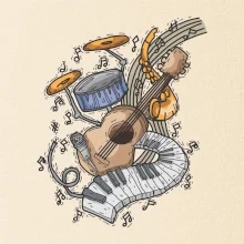 Hudobné nástroje v notách