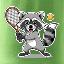 Mýval hrá tenis kreslený