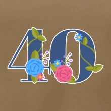 Kvetinové číslo kreslené - 40