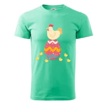 Sliepka sediaca na veľkonočnom vajci