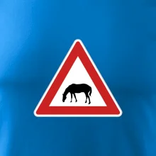 Dopravná značka - Pozor pasúci sa kôň