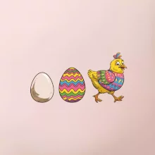 Evolúcia vajíčka - veľká noc - sliepka