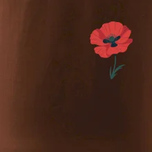 Vlčí mak kreslený na prsníku