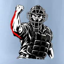 Baseballový rozhodčí signalizuje strike